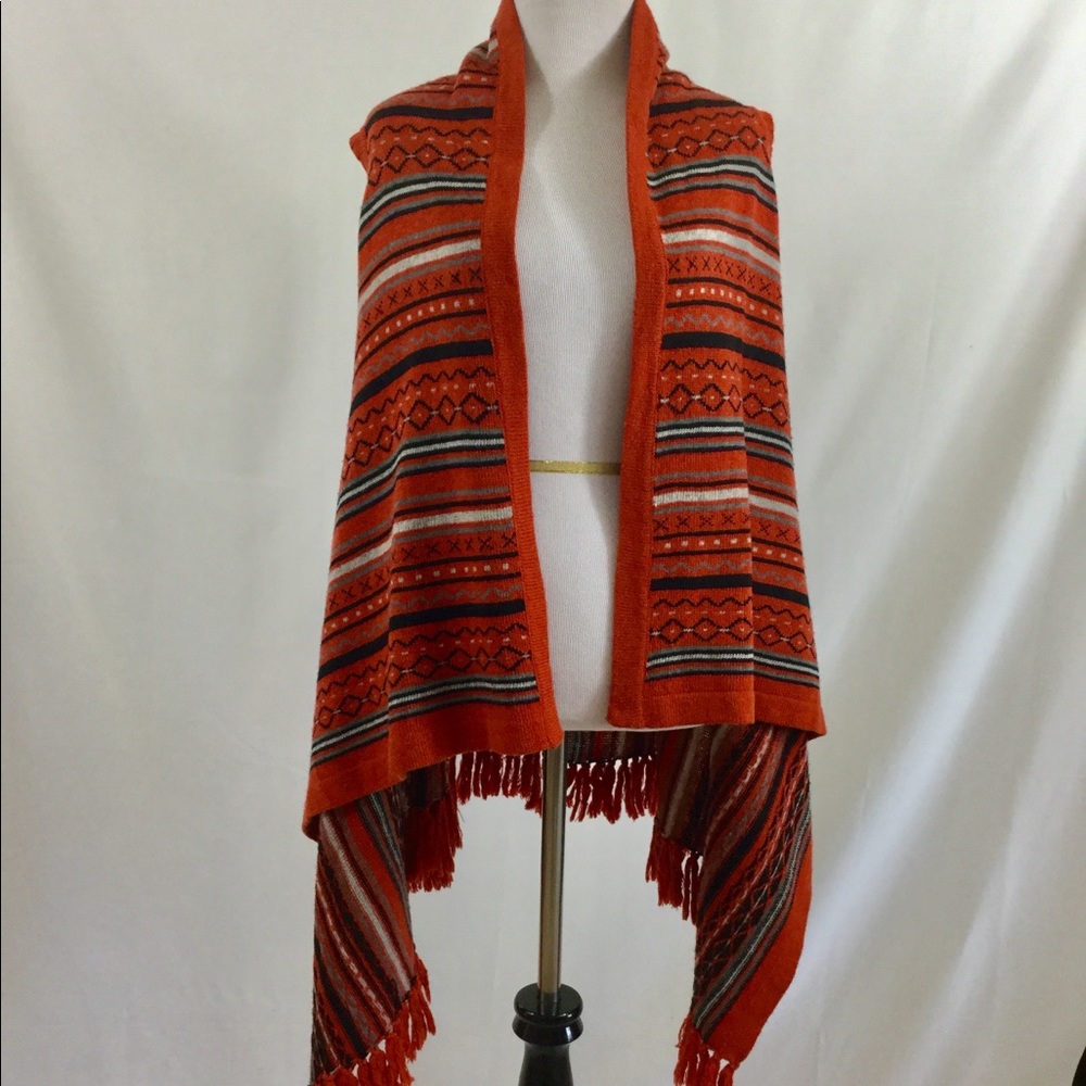 Boho High Low Open Vest with Fringe